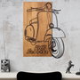 Wallity Nostalgic Scooter Escultura de pared Negro y Nogal